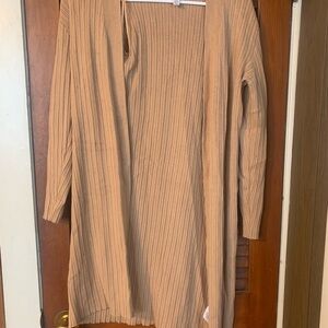 Time and Tru Camel Ribbed Cardigan